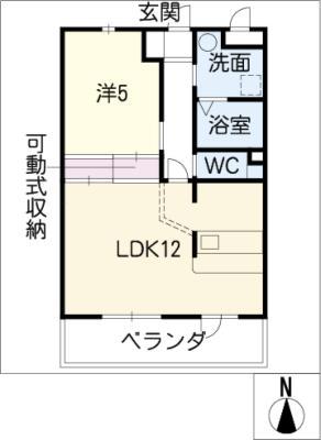 HILL HOUSE15(1LDK/1階)の間取り写真
