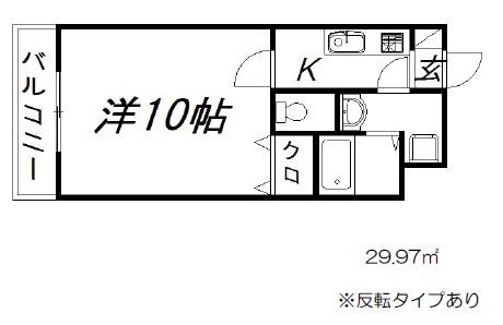 たちばな弐番館(1K/1階)の間取り写真