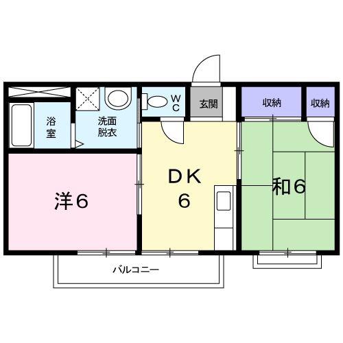 マロンガーデンT・K(2DK/1階)の間取り写真