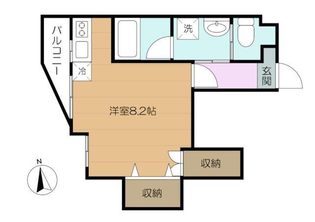 プリマヴェーラ(1K/2階)の間取り写真