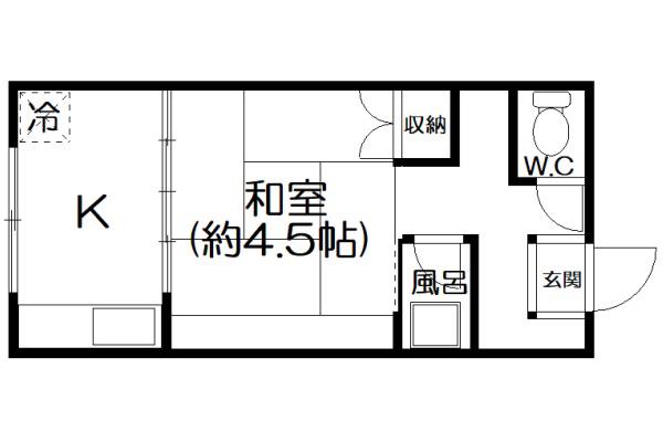 熱海野中山マンション2号館(1K/2階)の間取り写真