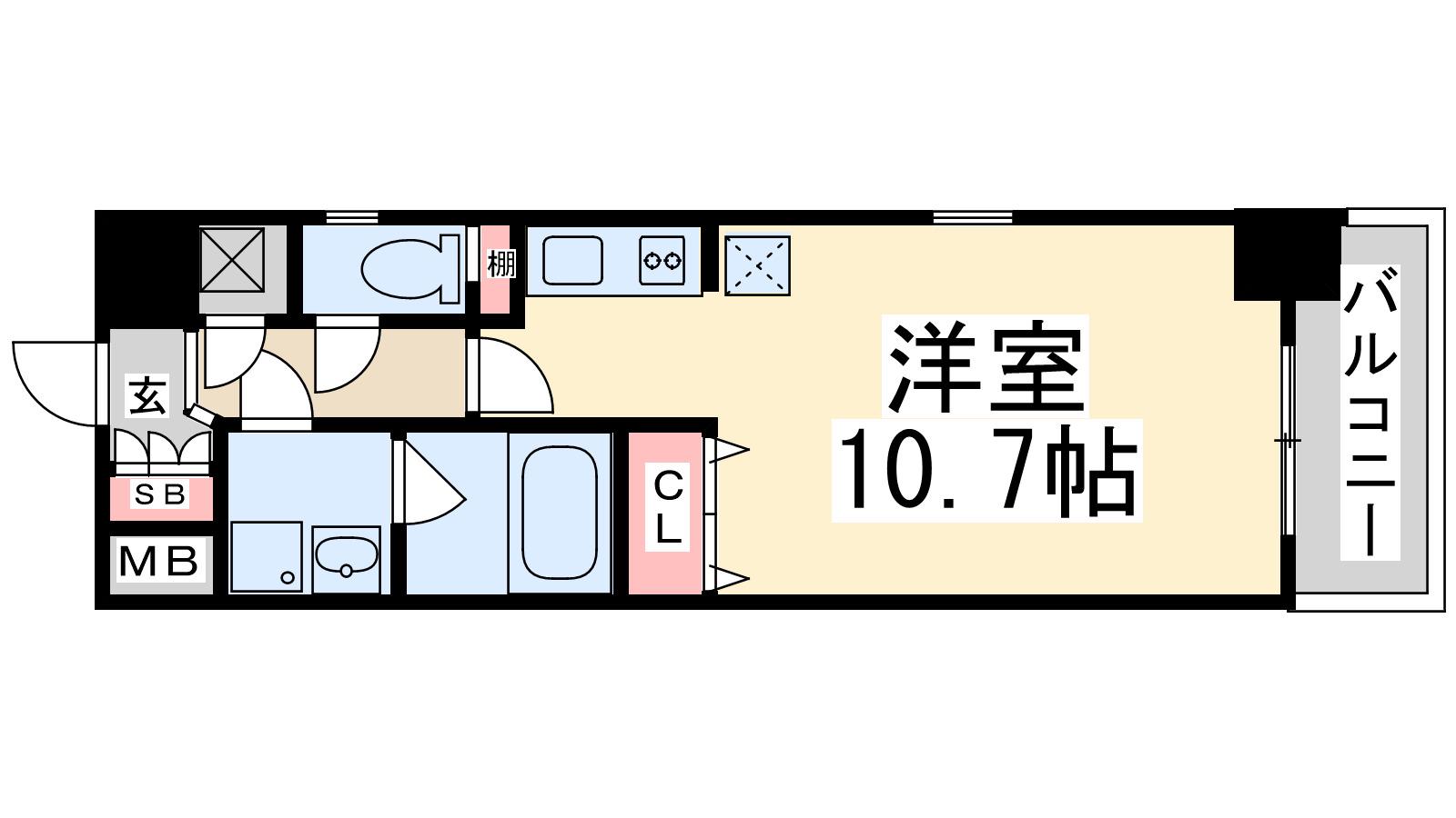 グレンパーク新大阪2(ワンルーム/12階)の間取り写真