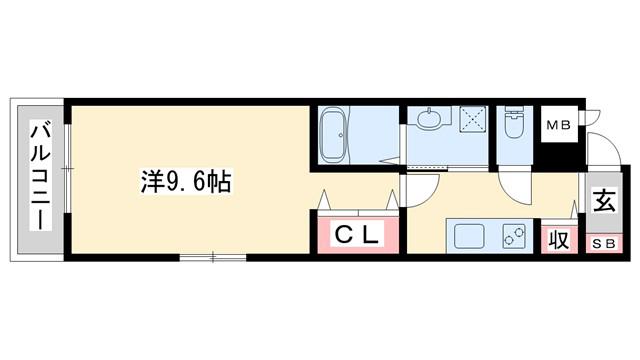 プレッソ 東加古川 II(1K/3階)の間取り写真