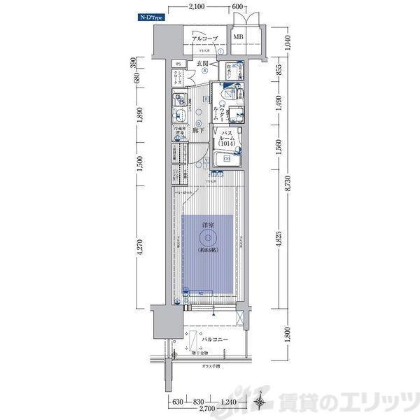エステムプラザ梅田・中崎町IIIツインマークス NR(2K/9階)の間取り写真