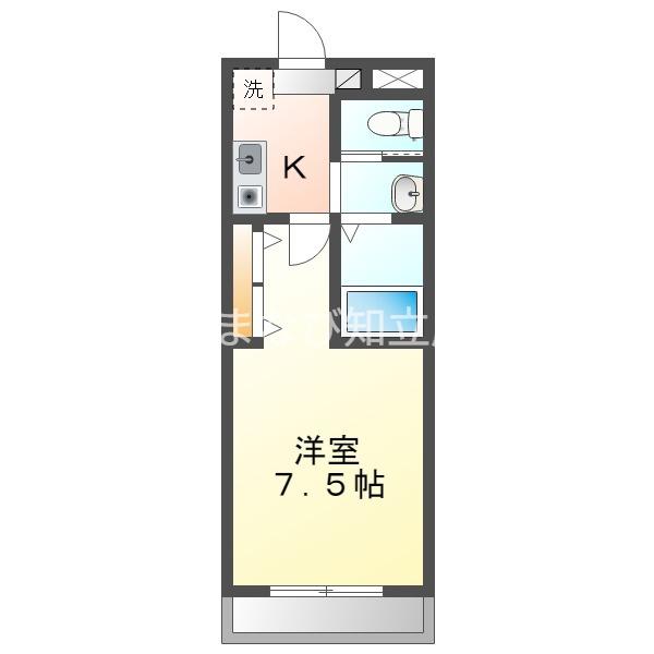A・CITY知立駅前(1K/2階)の間取り写真