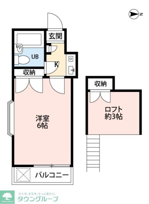 アートパレス浦和NO.1(1K/2階)の間取り写真