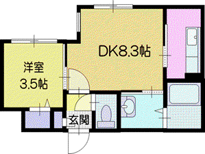 KENT COLLECTION野幌駅前(1LDK/4階)の間取り写真