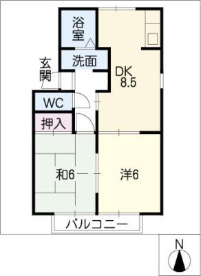 SEJOURNIKOU(2DK/2階)の間取り写真