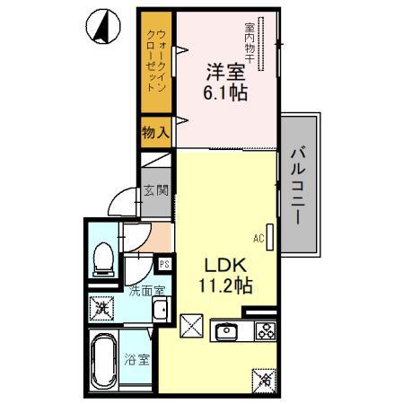 FIKA蓮宮(1LDK/1階)の間取り写真