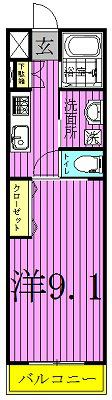 BANDERUOLAバンデルオーラ(1K/1階)の間取り写真