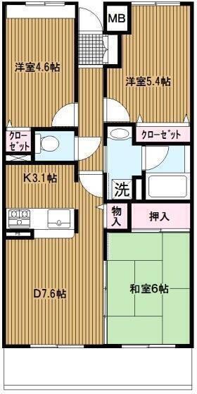 フォンテーヌ綱島(3LDK/5階)の間取り写真