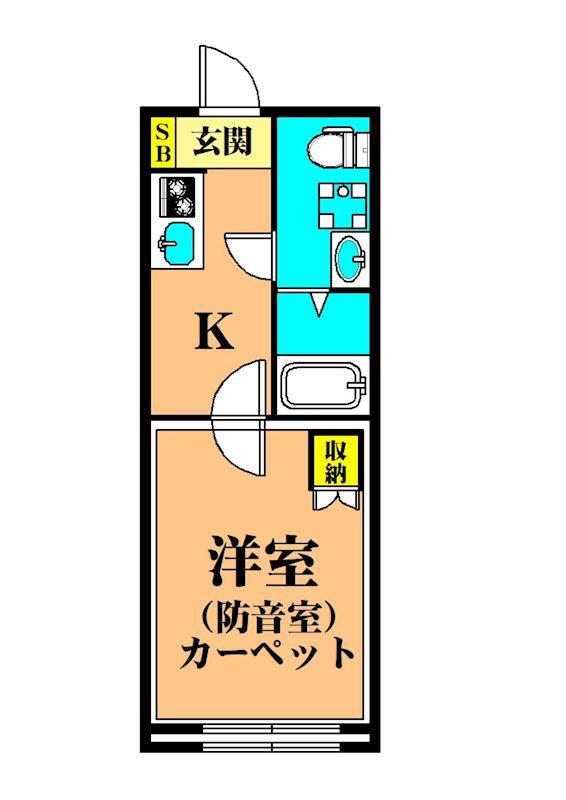 ラシクラス西大井(1K/3階)の間取り写真