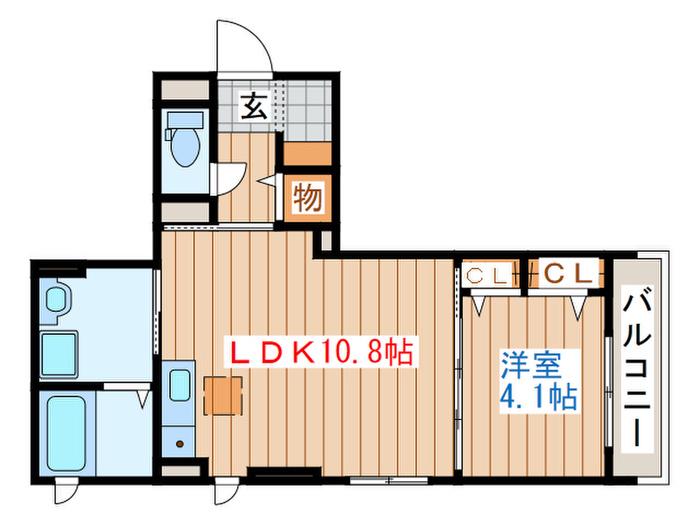 シャーメゾンルピナス(1LDK/1階)の間取り写真