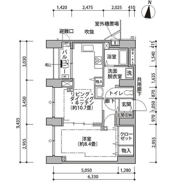 東雲キャナルコートCODAN14号棟(1LDK/4階)の間取り写真