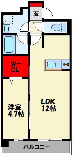 シティーコートHANATAKU(1LDK/7階)の間取り写真