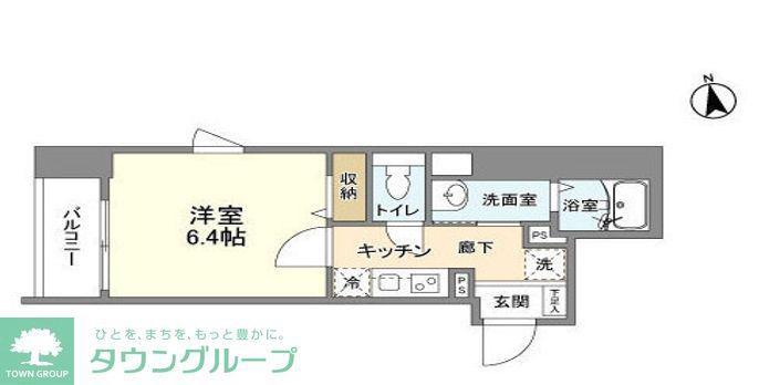 シャルム東陽(1K/2階)の間取り写真