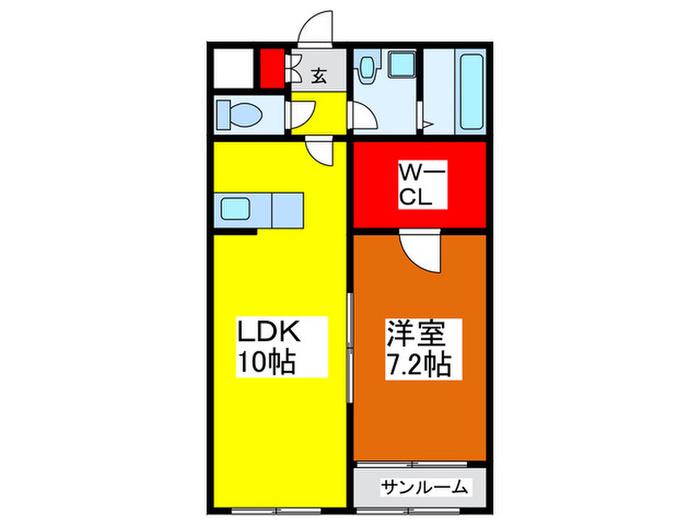 リバーサイドマンション11(1LDK/2階)の間取り写真
