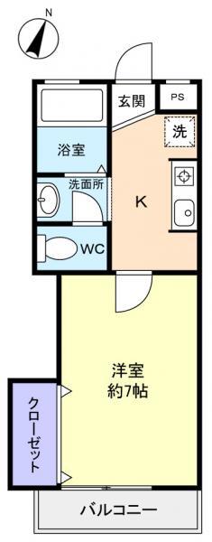 ステージア21(1K/3階)の間取り写真