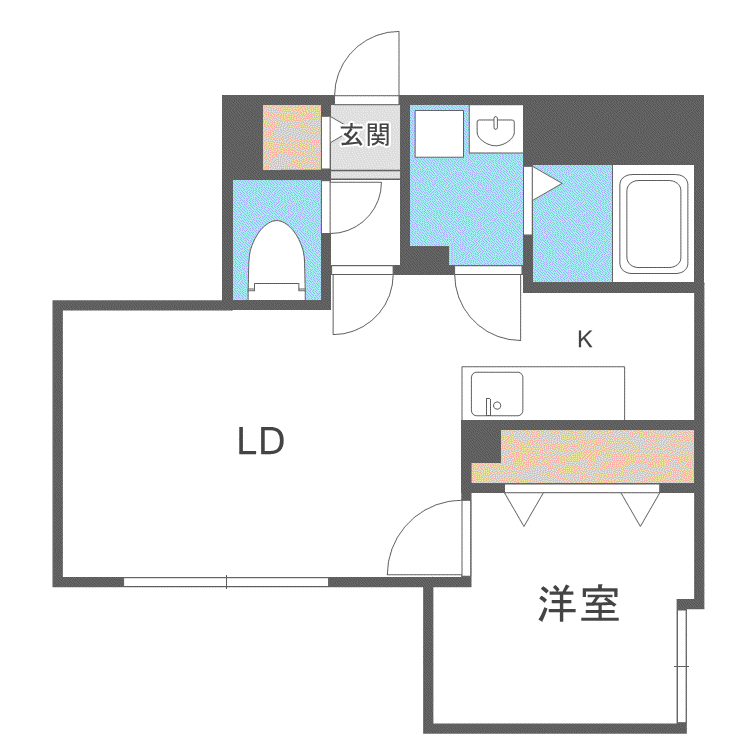 ヴィクトワール麻生(1LDK/4階)の間取り写真