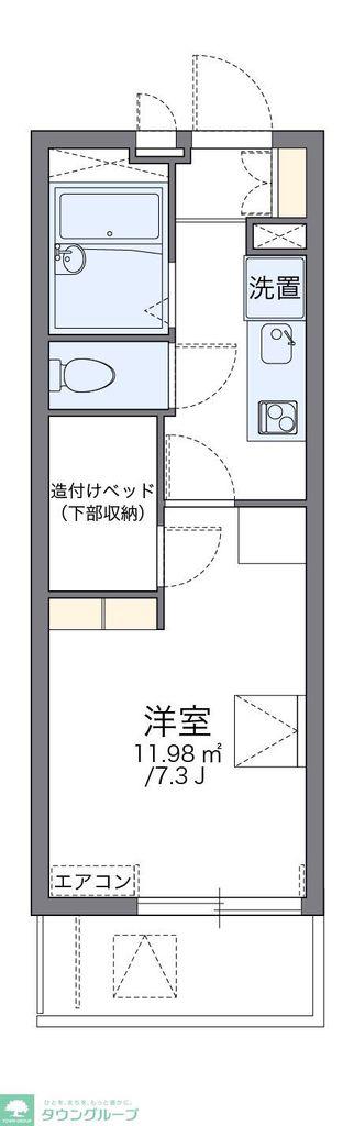 レオパレスレインボーII(1K/1階)の間取り写真
