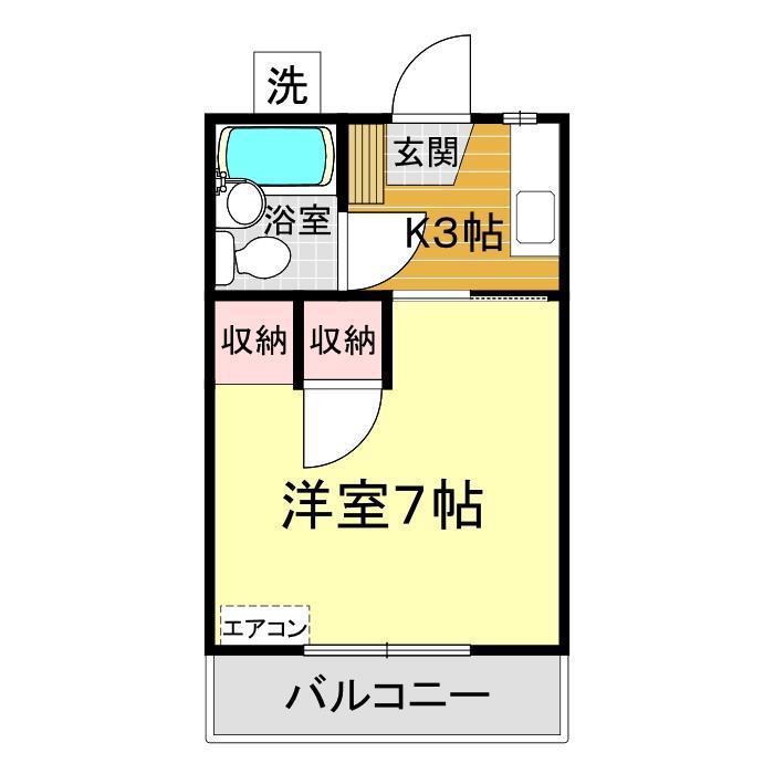 シーサイド吉見(1K/1階)の間取り写真