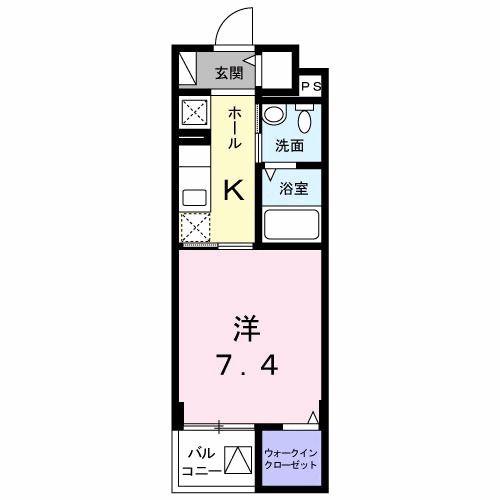 京王相模原線 京王堀之内駅 徒歩6分 4階建 築14年(1K/3階)の間取り写真