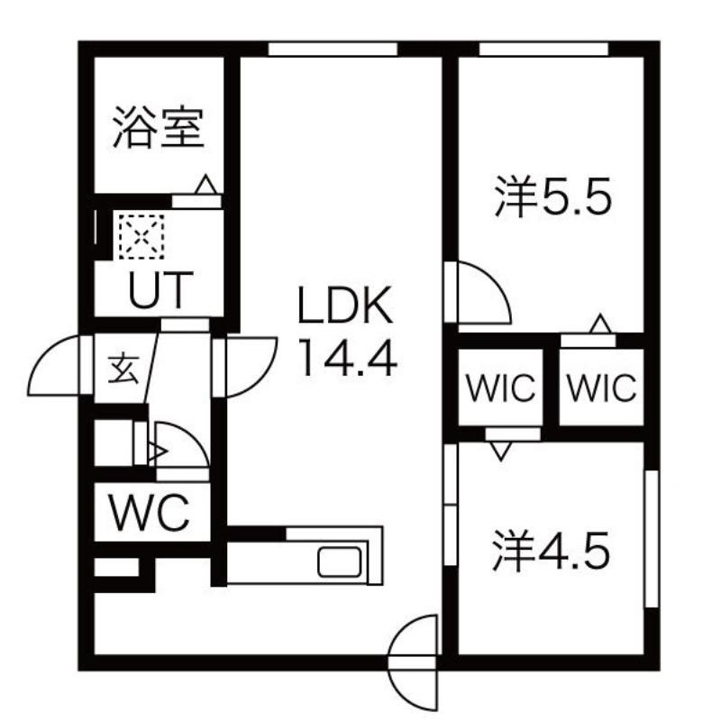PATIO豊平公園(2LDK/1階)の間取り写真