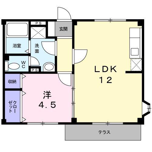 エーデルハイム(1LDK/1階)の間取り写真