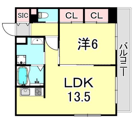 プレージュEBISU(1LDK/3階)の間取り写真