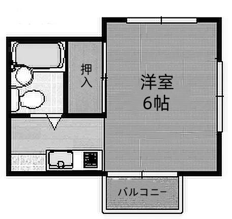 メゾン美也パート 1(1DK/5階)の間取り写真