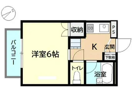 プルミエール東所沢(1K/2階)の間取り写真