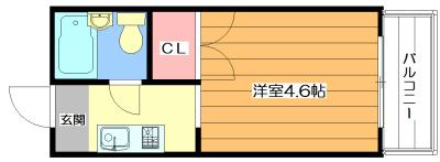 弘竹ホワイトハウス(1K/3階)の間取り写真