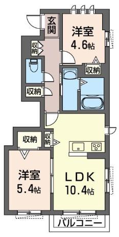 FOREST V(2LDK/1階)の間取り写真