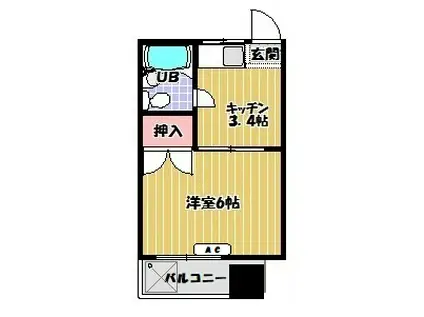 ロイヤルコート東亜(1K/3階)の間取り写真