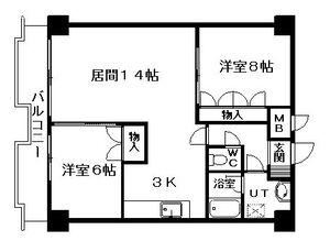 プラザ中島公園(2LDK/7階)の間取り写真