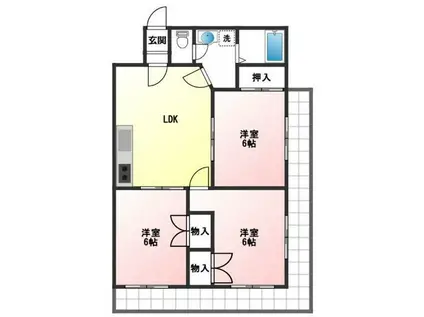 ソレイユオブサ(3LDK/3階)の間取り写真