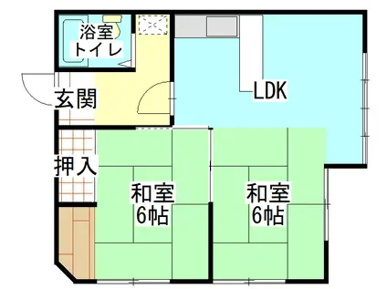 コーポ美松(2LDK/2階)の間取り写真