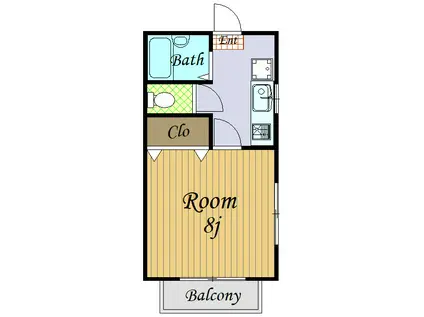 コータスときわ(1K/2階)の間取り写真