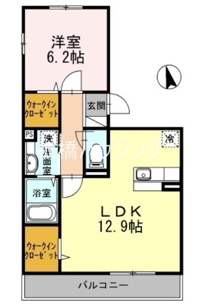 パルコートII(1LDK/3階)の間取り写真