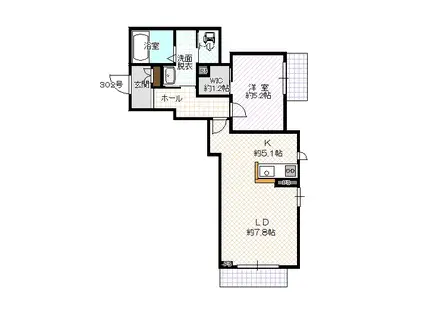 メゾン・ド・エヌ(1LDK/3階)の間取り写真