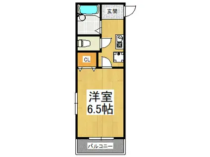 弘成エステートビル(1K/3階)の間取り写真