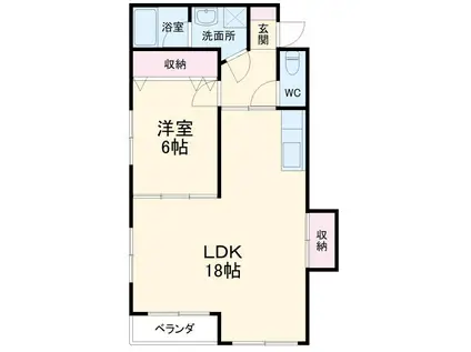 第2カーサENSHO(1LDK/3階)の間取り写真