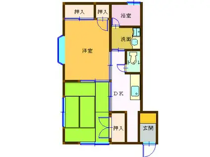 コーポダイム(2K/1階)の間取り写真