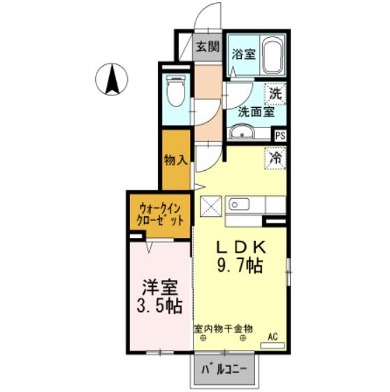 ベルコモンズNODA(1LDK/1階)の間取り写真