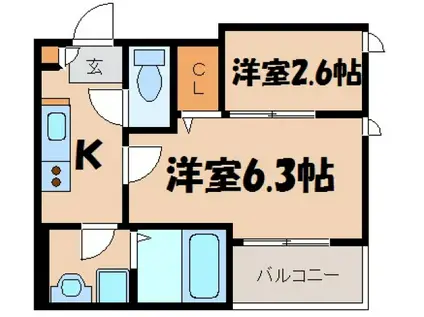 REGALEST-S L`ARC VI(2K/3階)の間取り写真