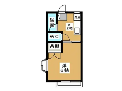 ヴァンベール谷村(1K/1階)の間取り写真
