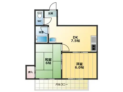 広光ハイツ(2DK/3階)の間取り写真