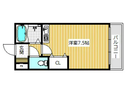 高槻クリスタルビル(1K/4階)の間取り写真