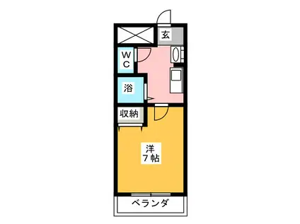 山崎第2マンション(1K/1階)の間取り写真