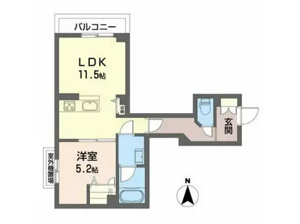 シャイン MUKAINADA(1LDK/3階)の間取り写真